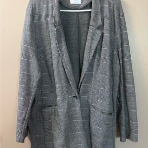 Old Navy Women's Charcoal Checkered Blazer size XXL NWOT